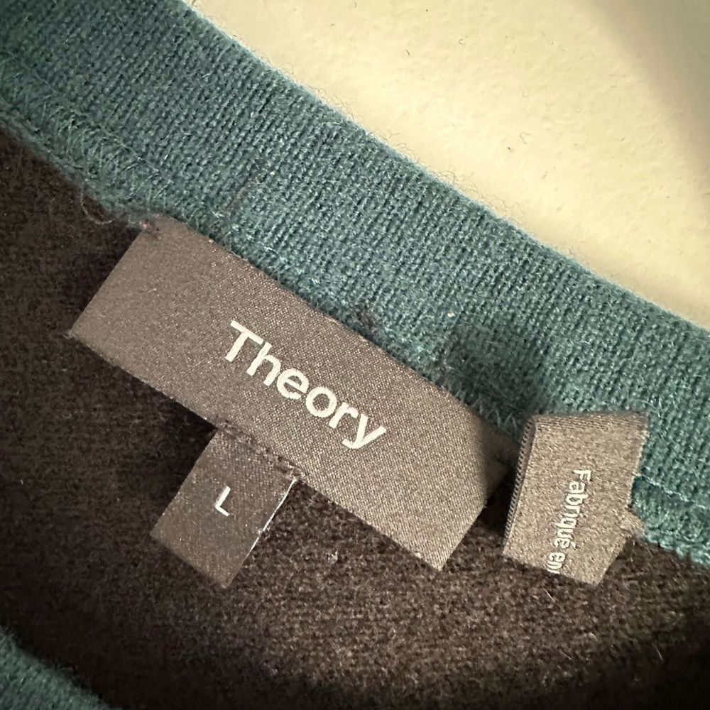 THEORY‎ Color Blocked Sweater in 100% Cashmere size L mens - Picture 5 of 7